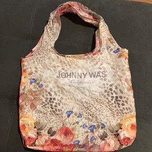 Johnny Was Leopard & Roses Foldable Tote Bag